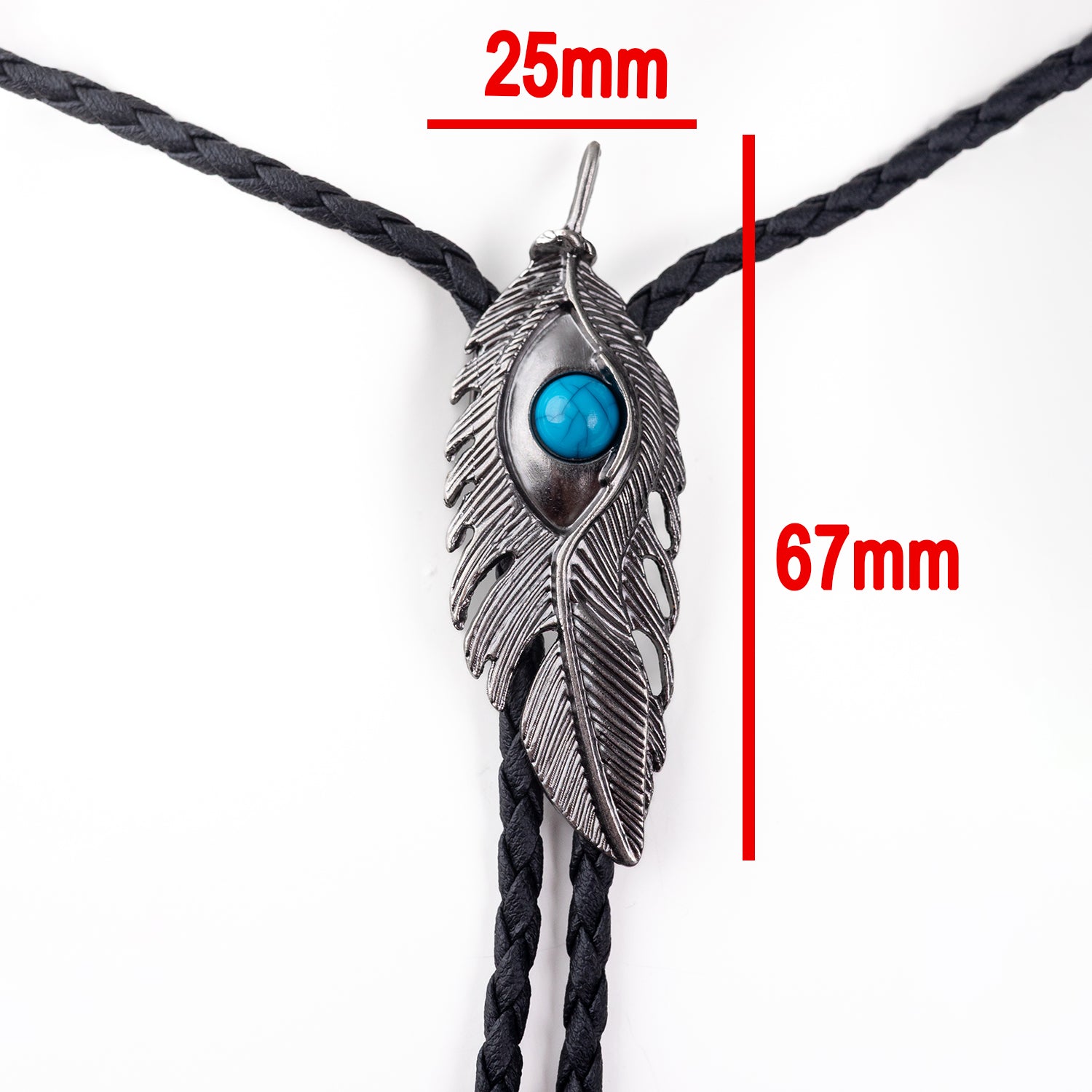 Silver Emu Feather Bolo Tie - Bolo-005