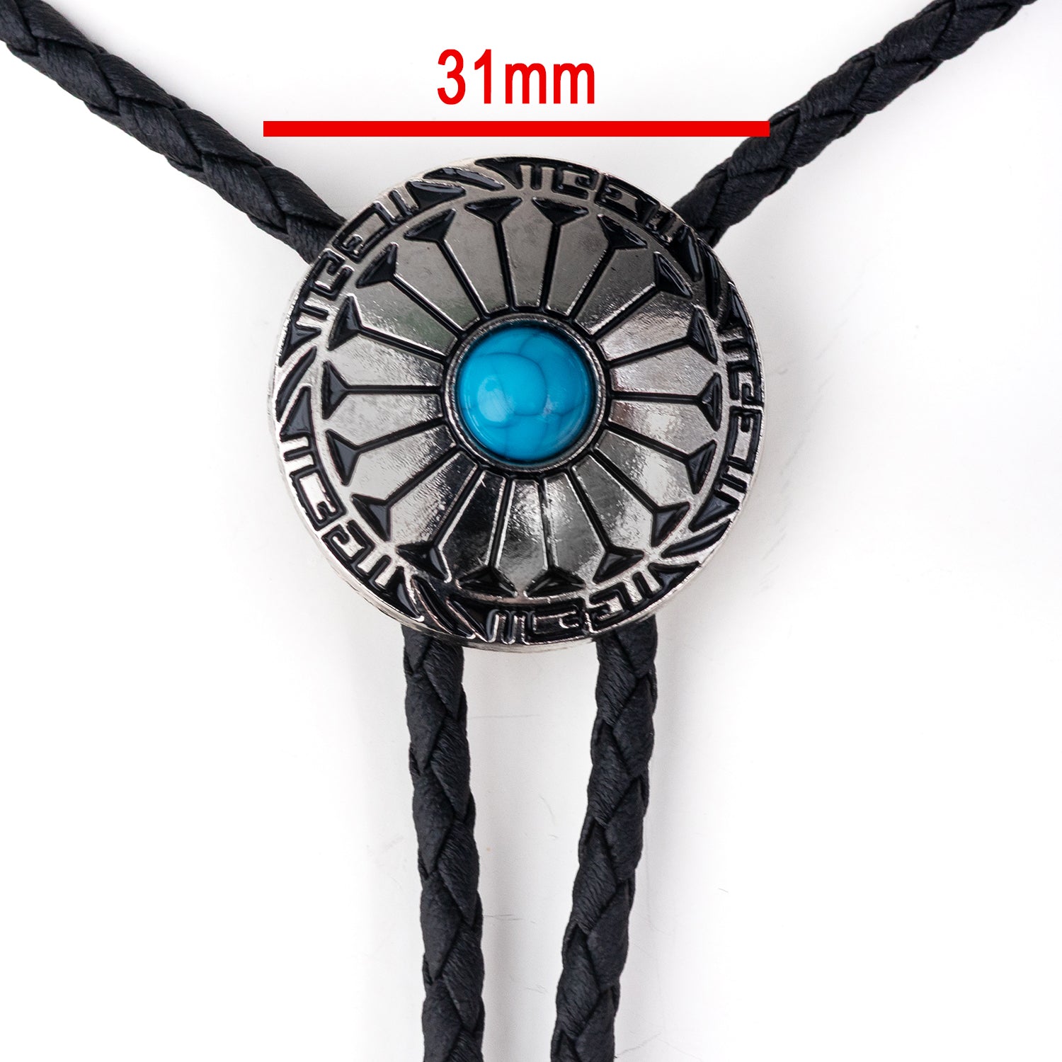 Western Turquoise Sunburst Bolo Tie - Bolo-015