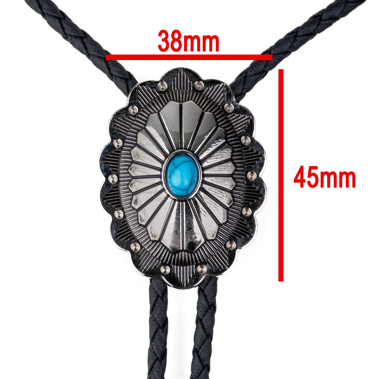 Western Concho Turquoise Bolo Tie - Bolo-016
