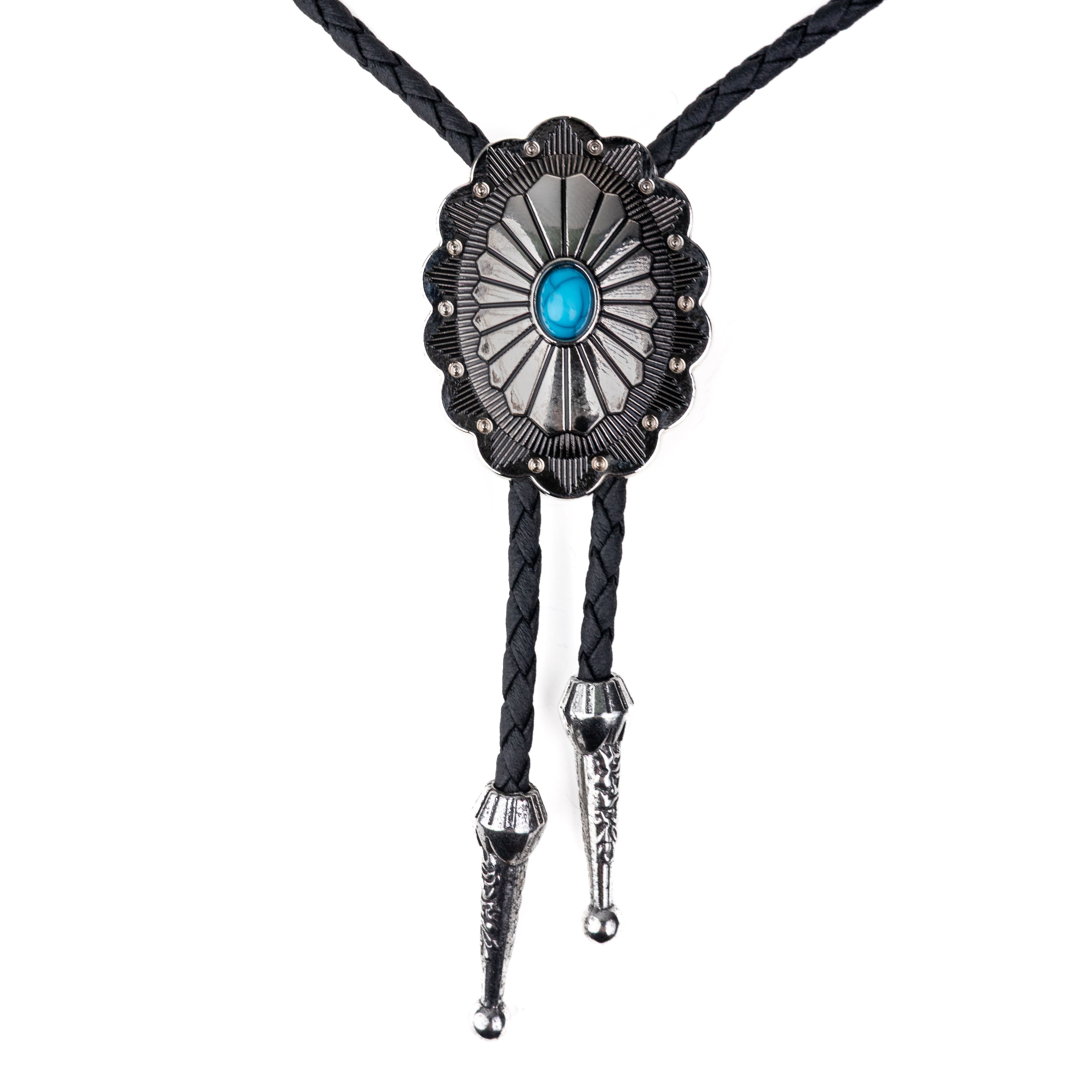 Western Concho Turquoise Bolo Tie - Bolo-016