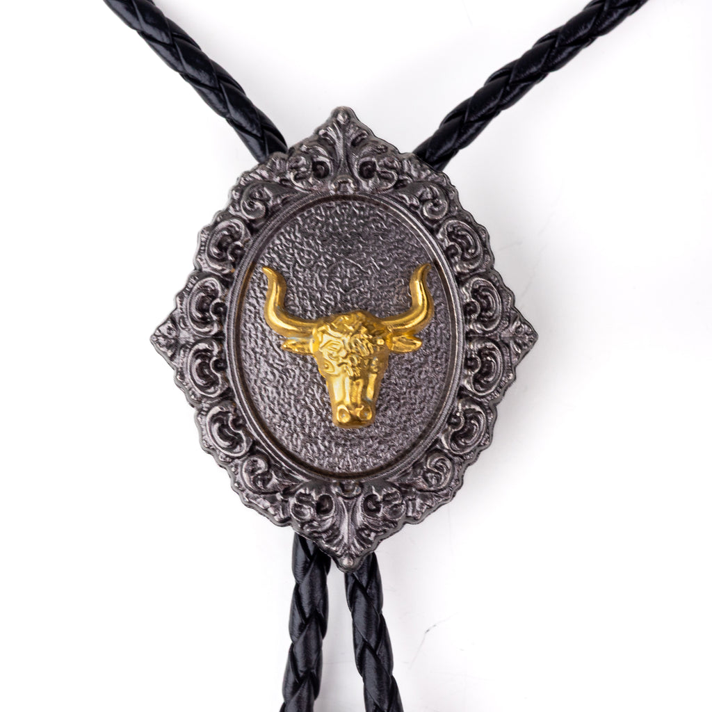 Golden Longhorn Bolo Tie - Bolo-019