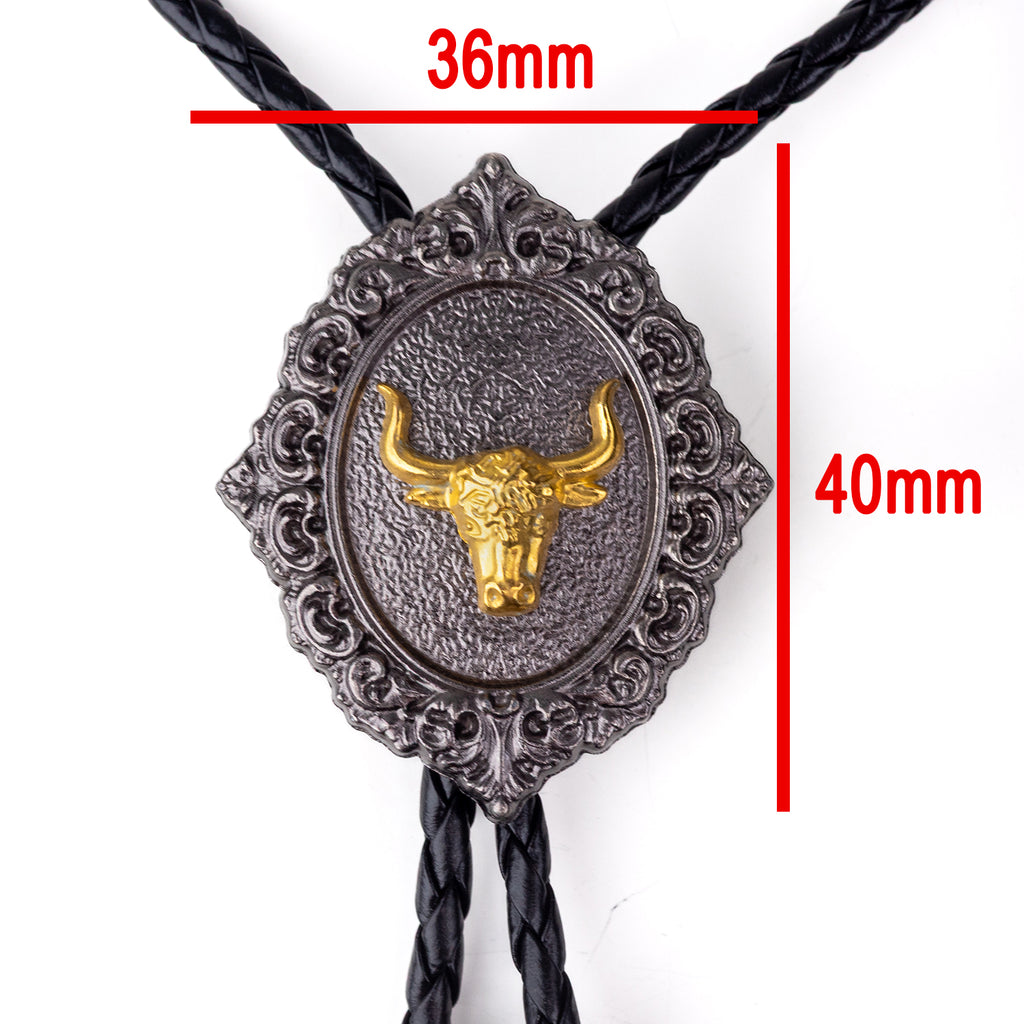 Golden Longhorn Bolo Tie - Bolo-019