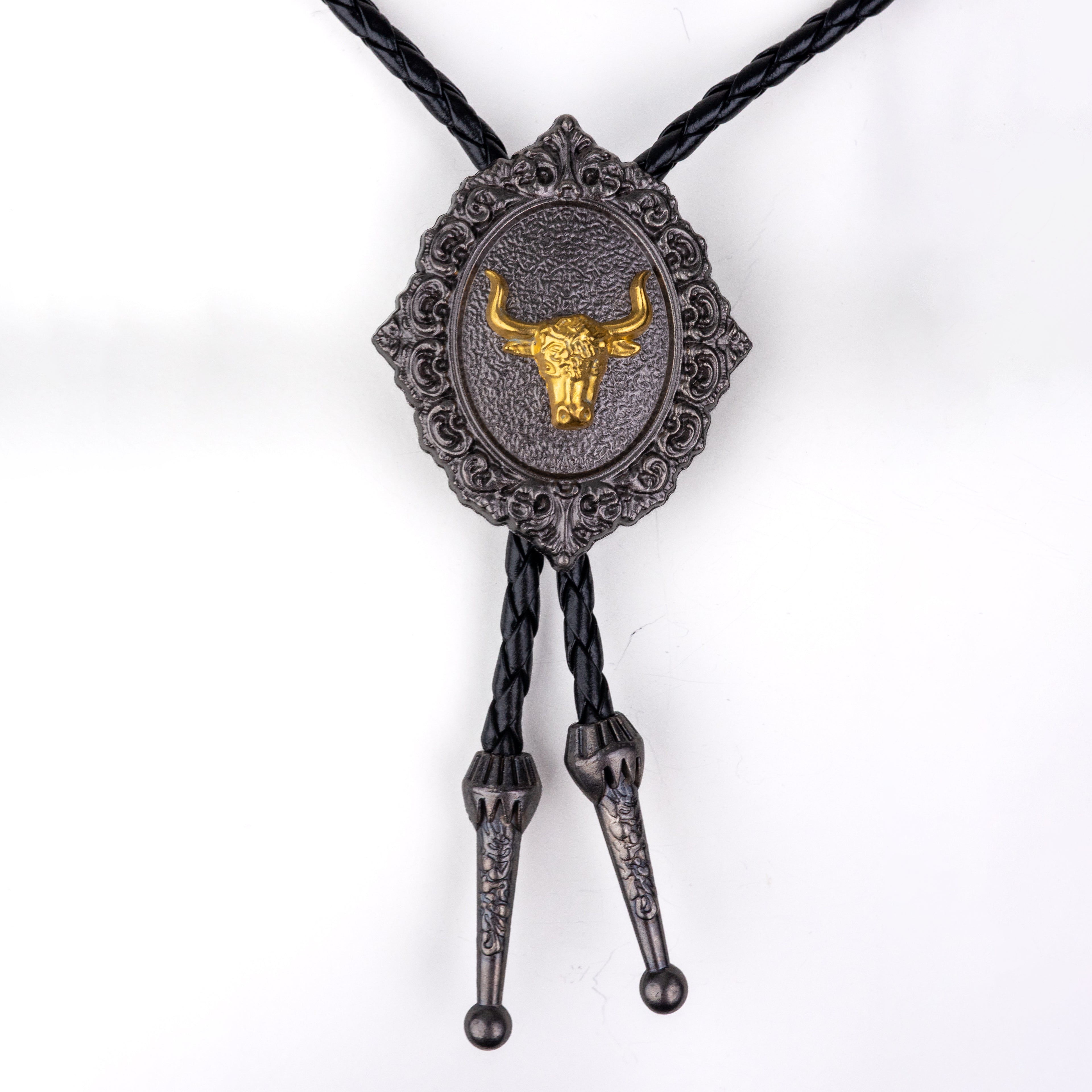 Golden Longhorn Bolo Tie - Bolo-019