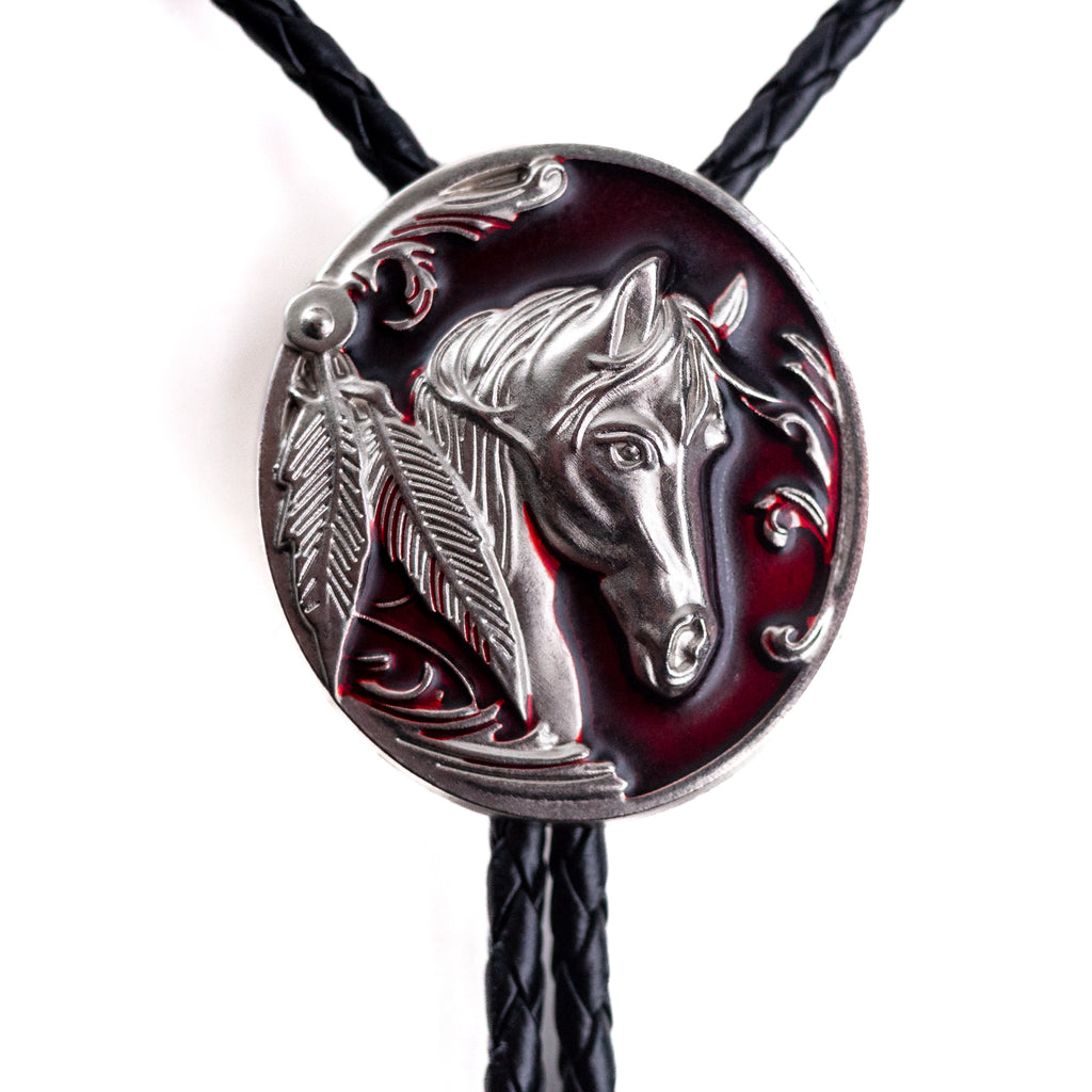 Maroon Brumby Spirit Bolo Tie - Bolo-023