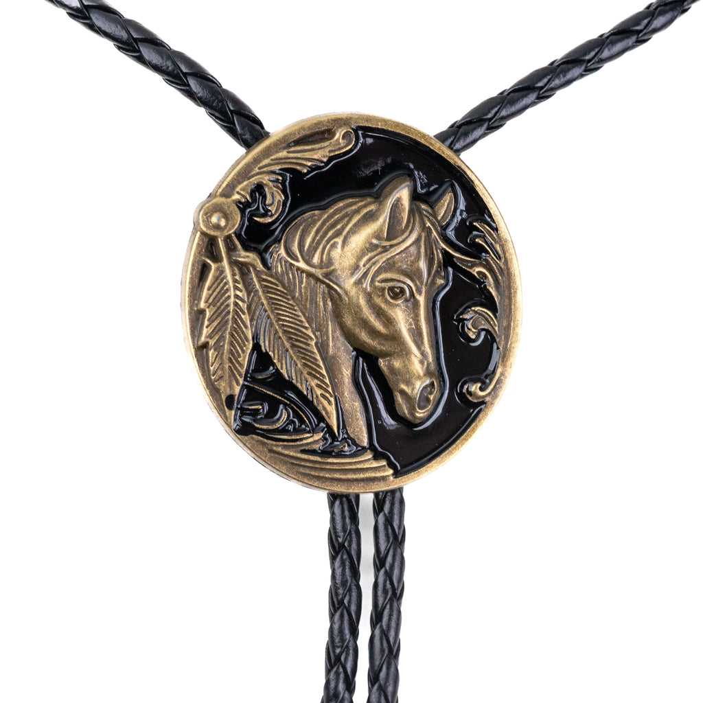 Black Brumby Spirit Bolo Tie - Bolo-024
