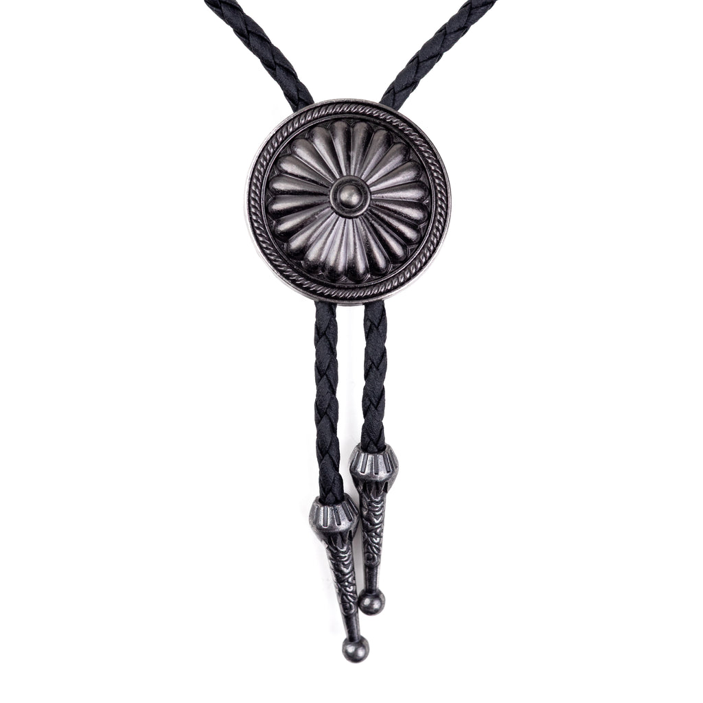 Silver Sunburst Bolo Tie - Bolo-025