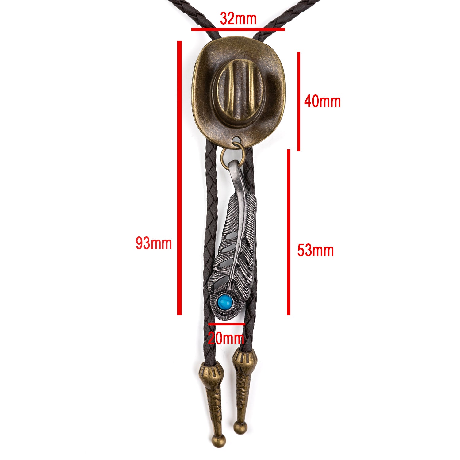 Emu Spirit Feather Bolo Tie - Bolo-031