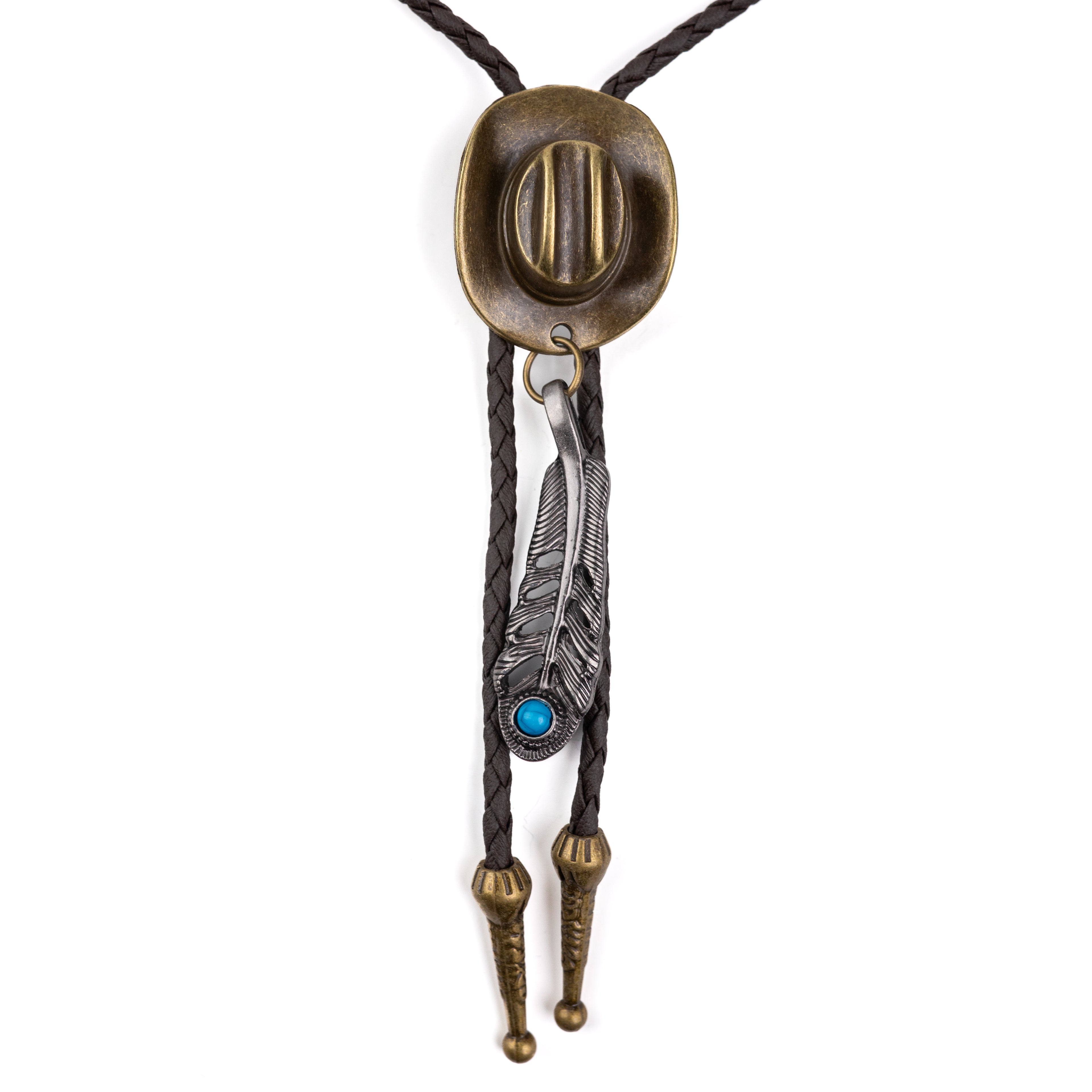 Emu Spirit Feather Bolo Tie - Bolo-031