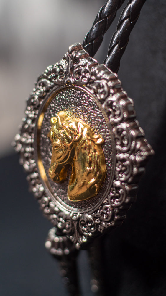 Golden Brumby Bolo Tie - Bolo-009