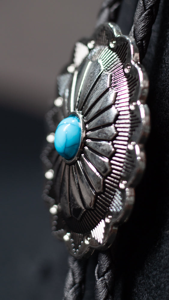 Western Concho Turquoise Bolo Tie - Bolo-016
