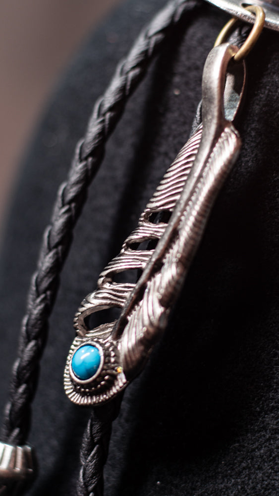 Emu Spirit Feather Bolo Tie - Bolo-031