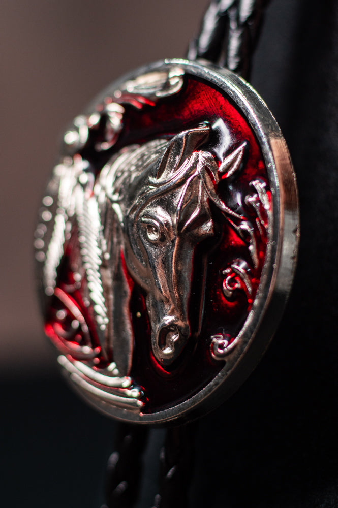 Maroon Brumby Spirit Bolo Tie - Bolo-023