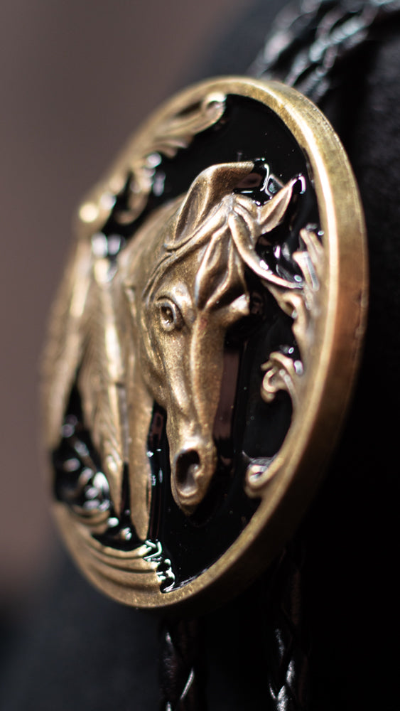 Black Brumby Spirit Bolo Tie - Bolo-024