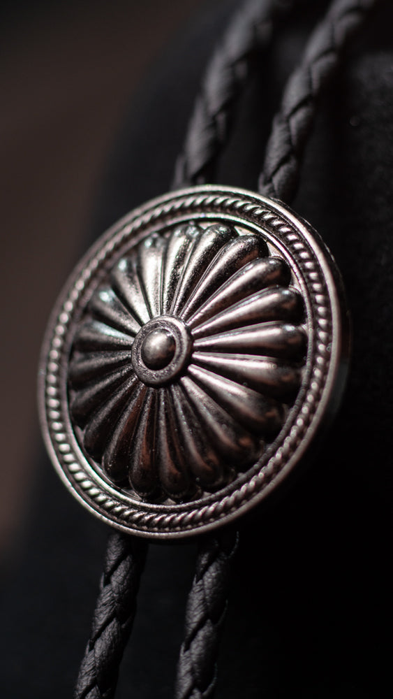 Silver Sunburst Bolo Tie - Bolo-025