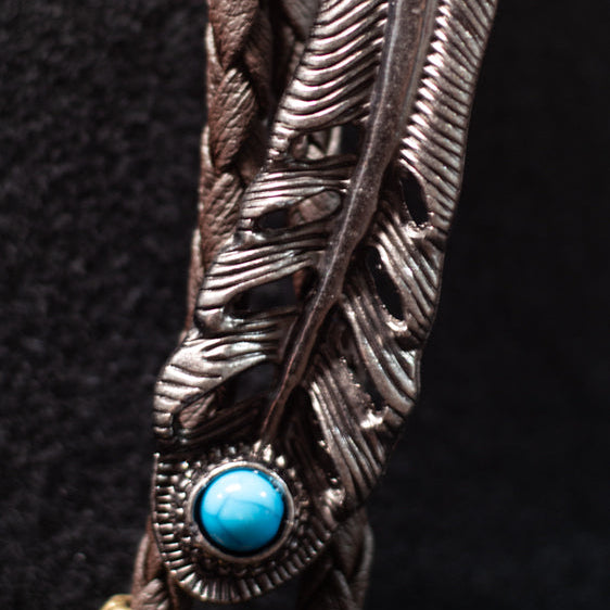 Emu Spirit Feather Bolo Tie - Bolo-031