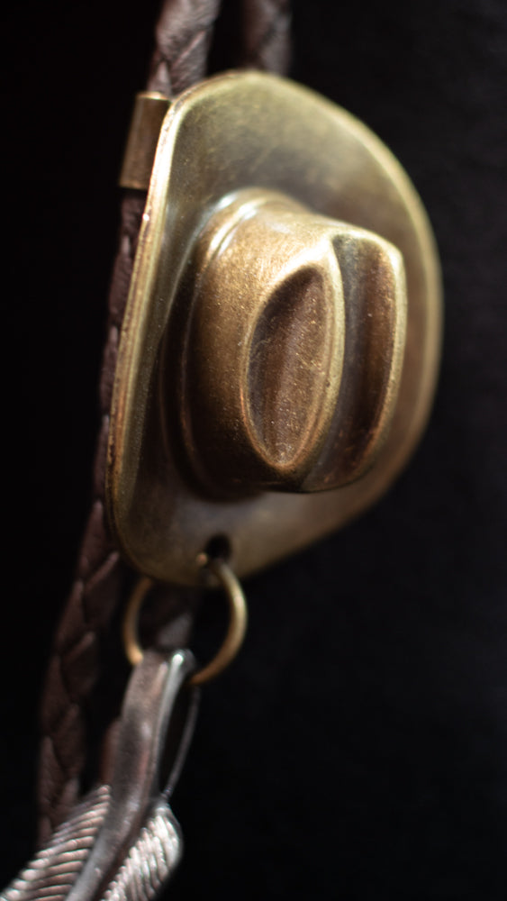 Emu Spirit Feather Bolo Tie - Bolo-031