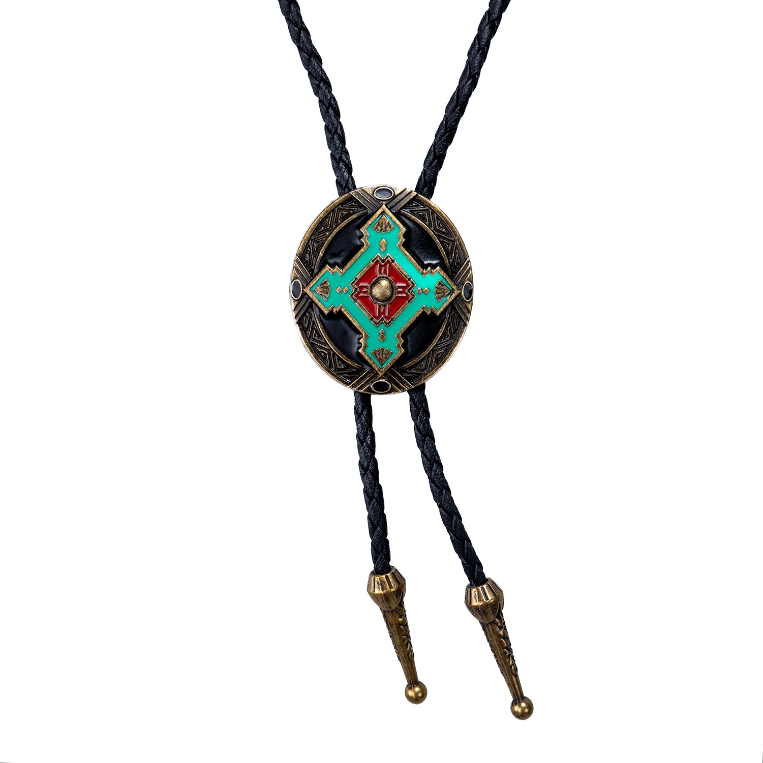 Red Centre Crossroads Bolo Tie Silver or Bronze