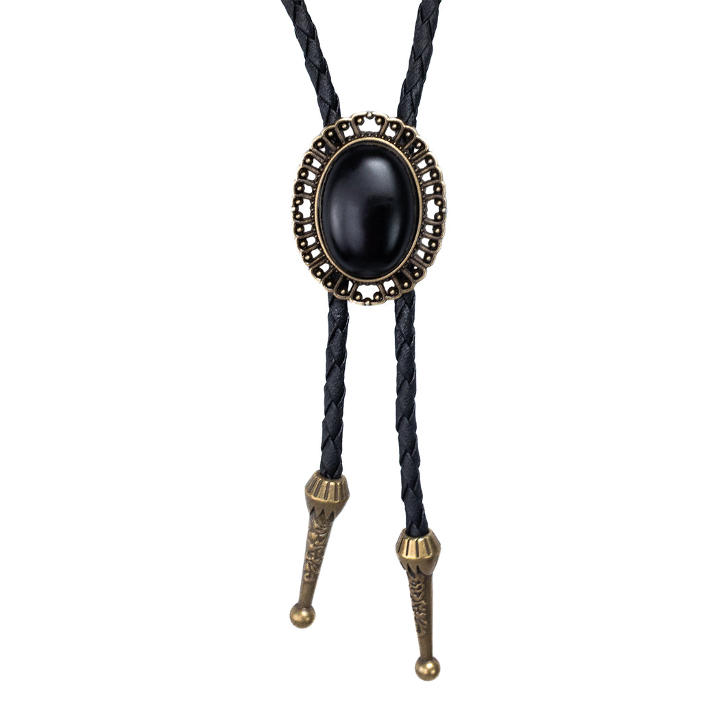 Midnight Oval Bolo Tie - Bronze or Silver