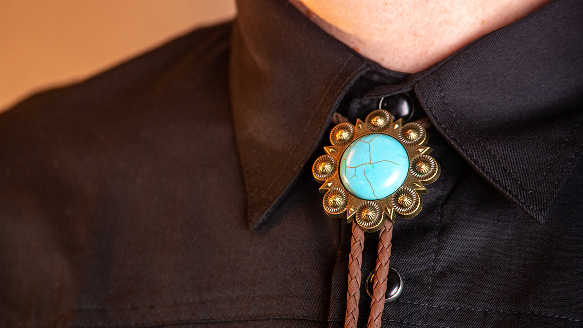 Turquoise Bushflower Bolo Tie Bolo-54
