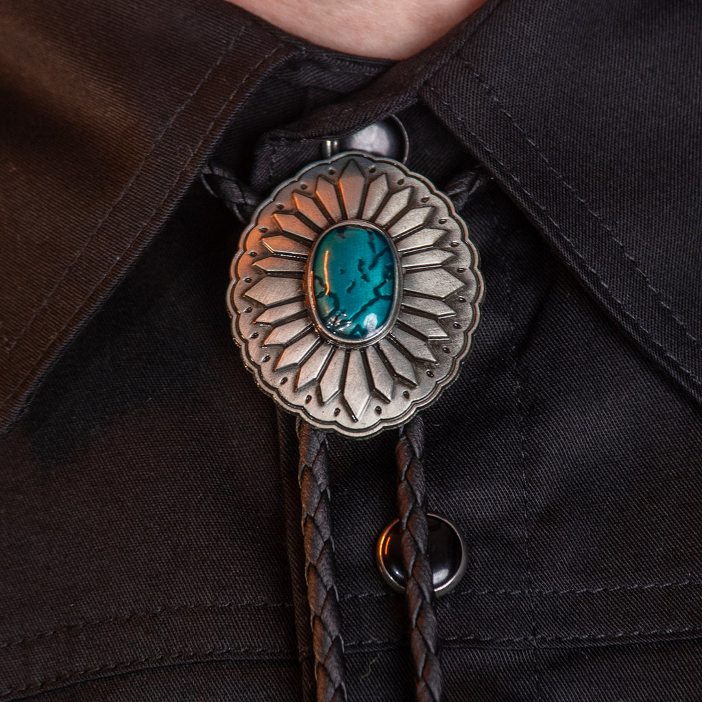 Deep Jade Bloom Bolo Tie Bolo-57