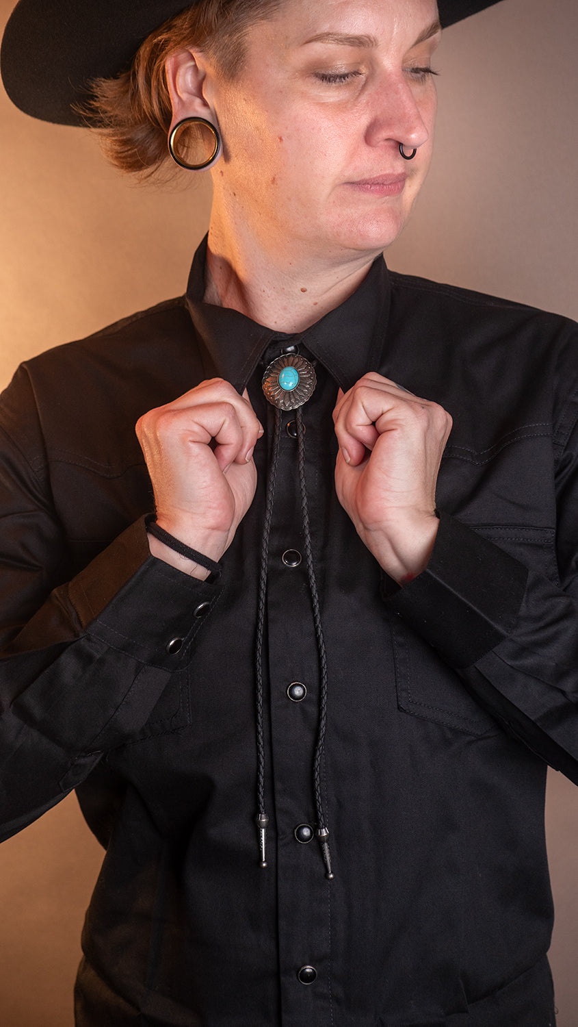 Turquoise Bloom Bolo Tie - Bolo-58