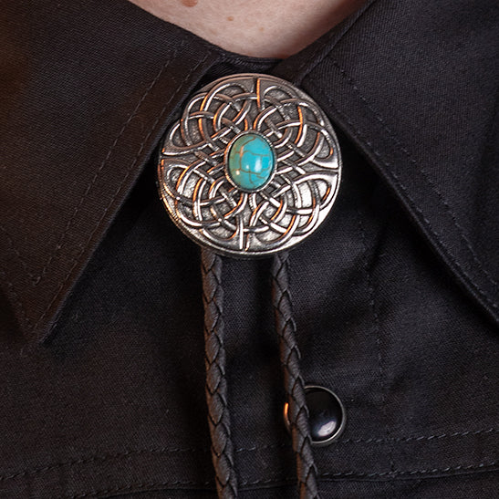 Turquoise Rusty Gum Bolo Tie - Bolo-59
