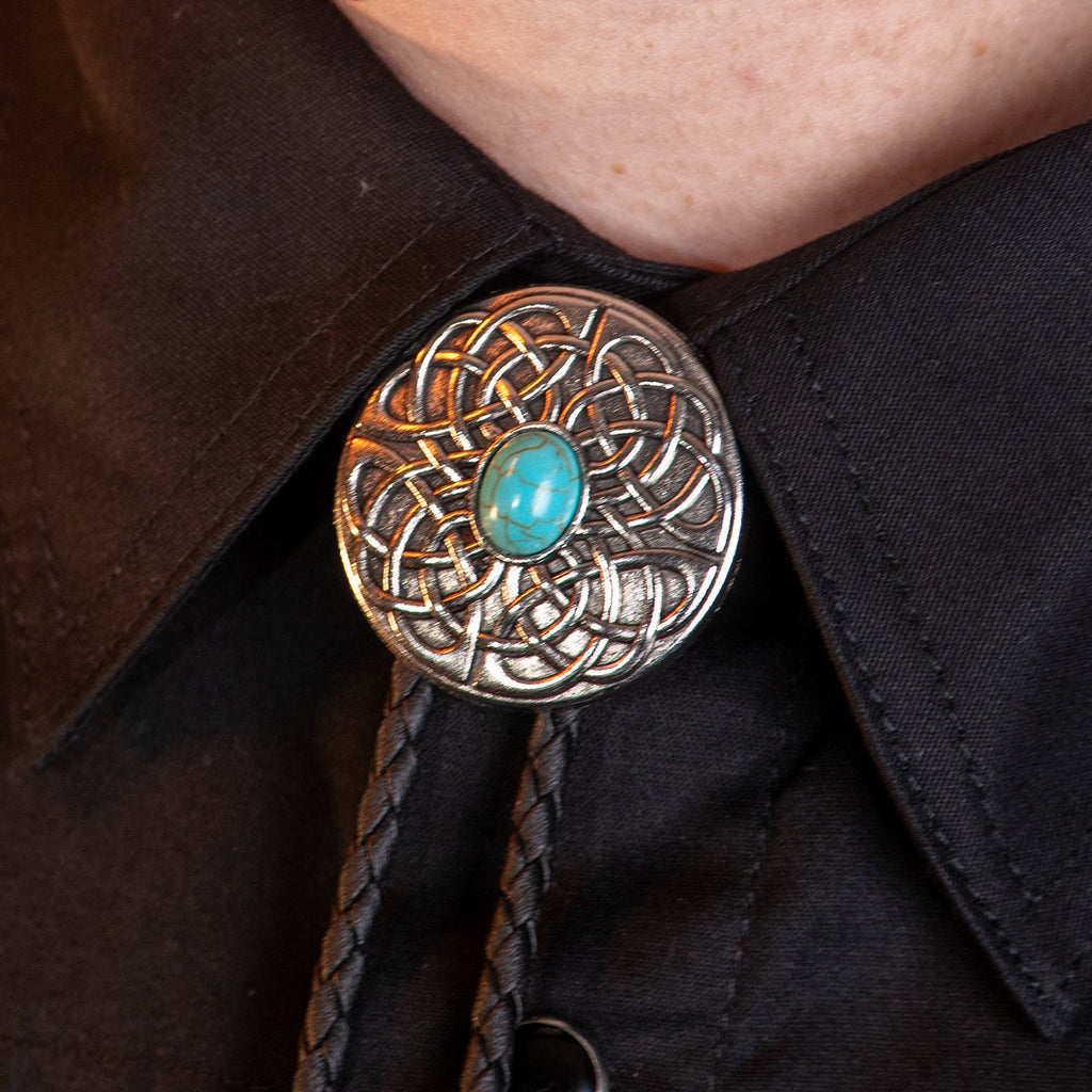 Turquoise Rusty Gum Bolo Tie - Bolo-59