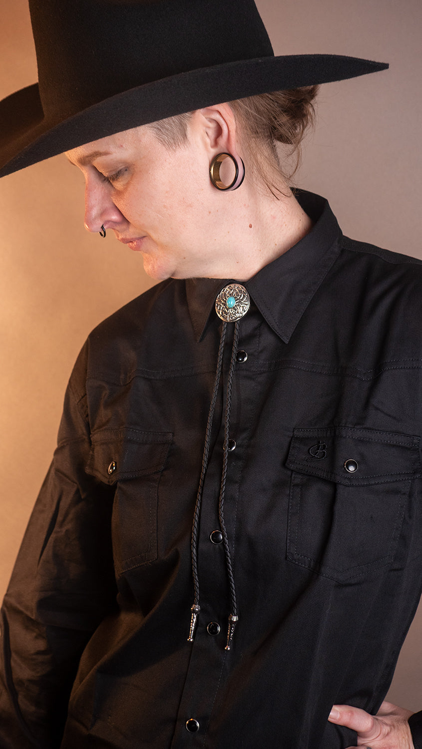 Turquoise Rusty Gum Bolo Tie - Bolo-59