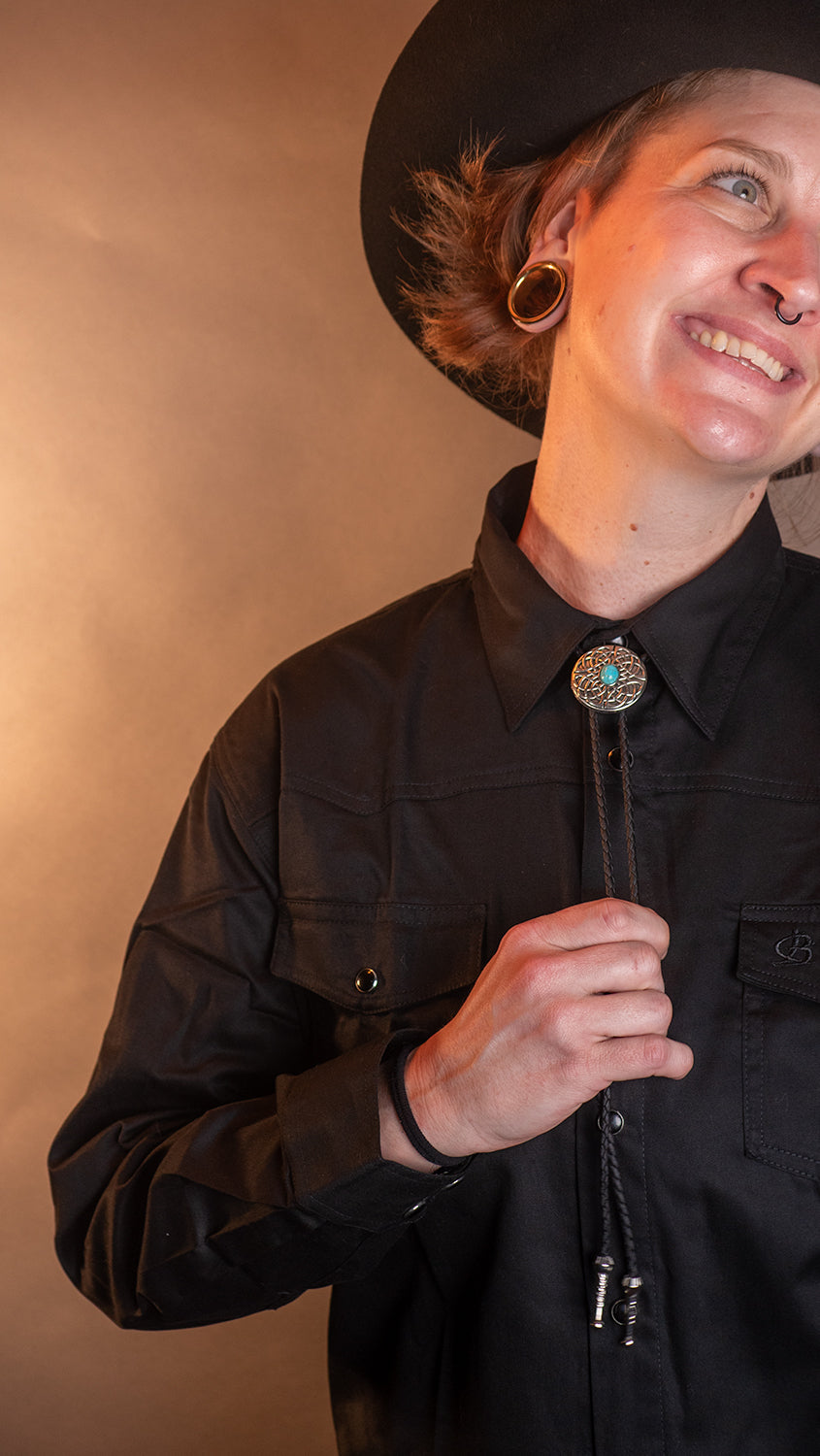 Turquoise Rusty Gum Bolo Tie - Bolo-59