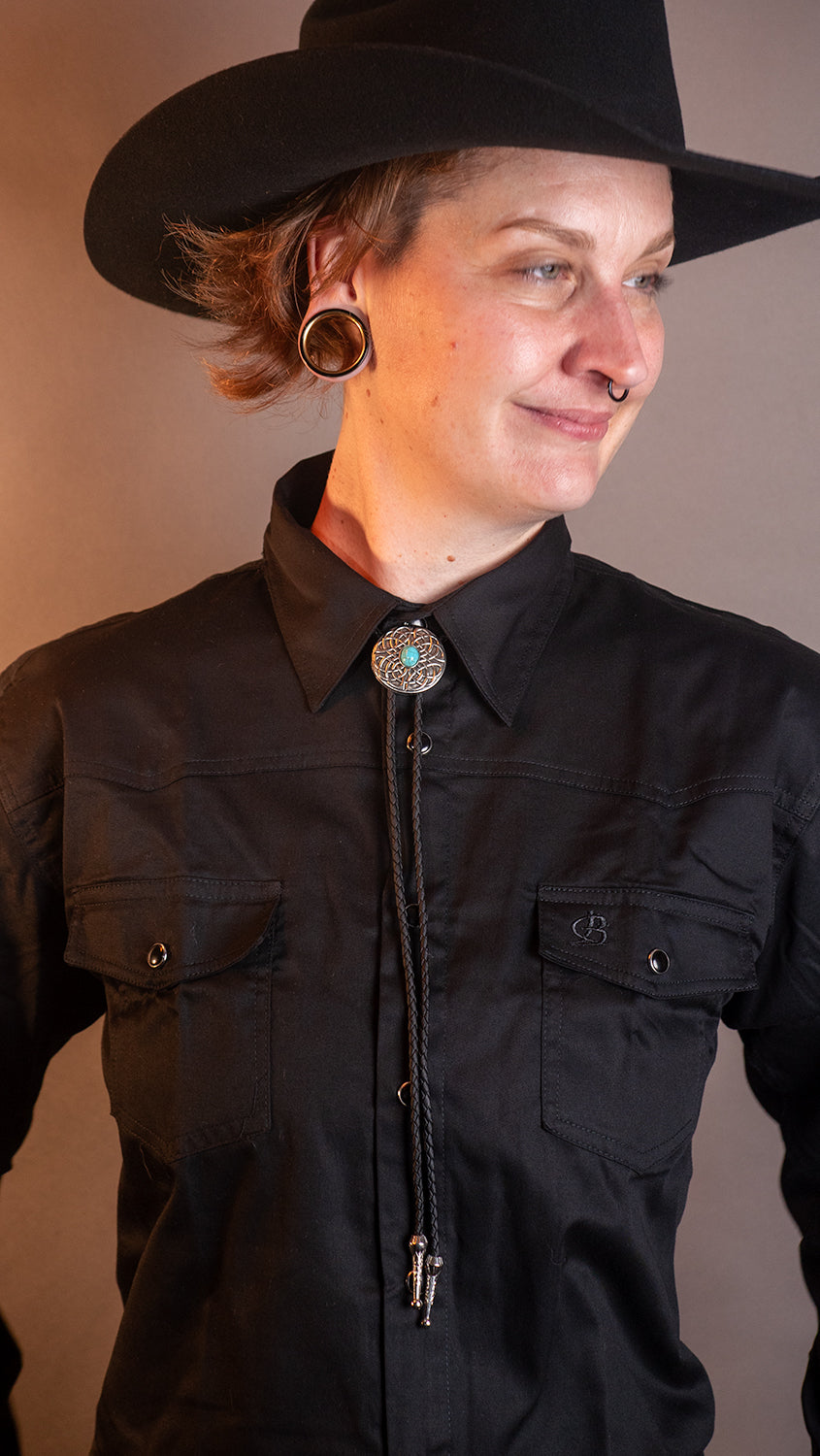 Turquoise Rusty Gum Bolo Tie - Bolo-59