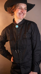 Turquoise Iron Lace Bolo Tie - Bolo-62
