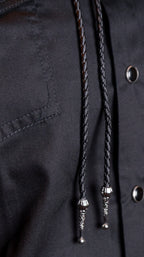 Turquoise Silver Scroll Bolo Tie - Bolo-63
