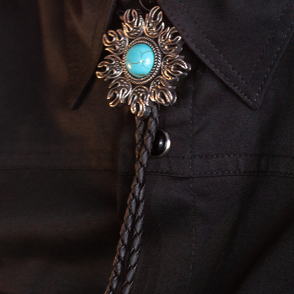 Turquoise Bushfire Bolo Tie - Bolo-64