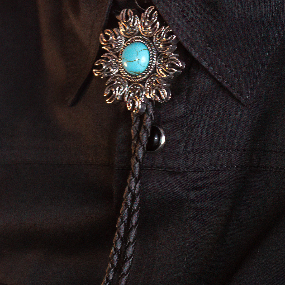 Turquoise Bushfire Bolo Tie - Bolo-64