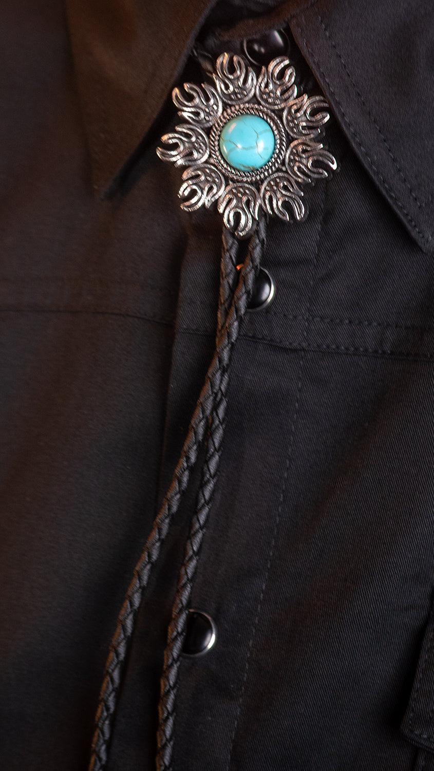 Turquoise Bushfire Bolo Tie - Bolo-64