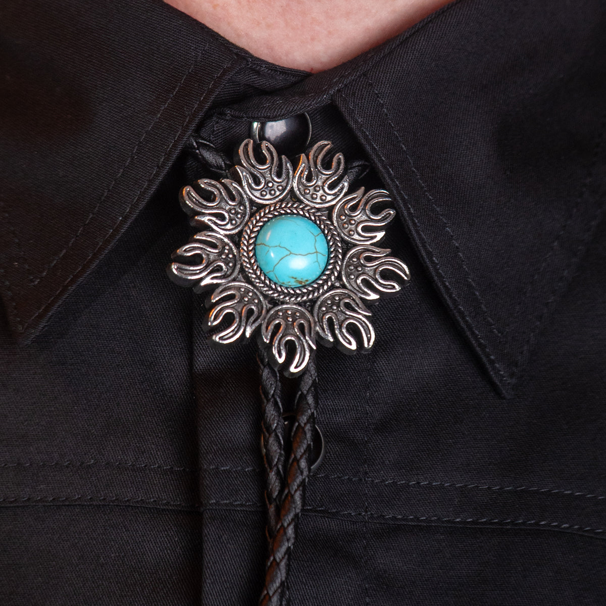 Turquoise Bushfire Bolo Tie - Bolo-64