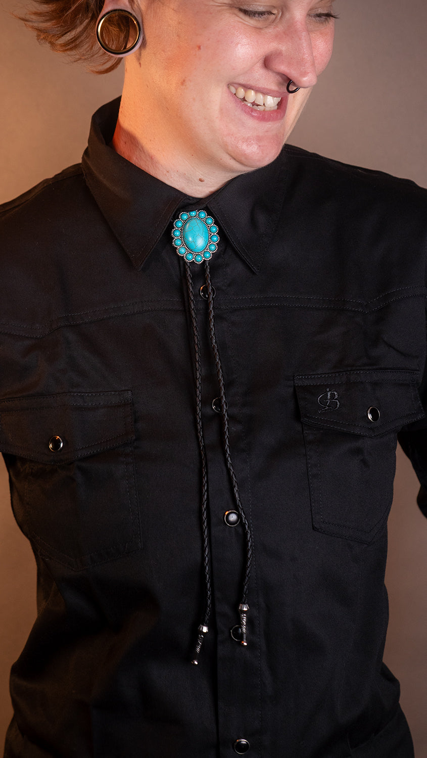 Emu Eggs Turquoise Bolo Tie - Bolo-65