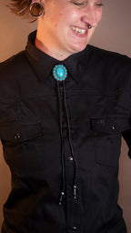 Emu Eggs Turquoise Bolo Tie - Bolo-65