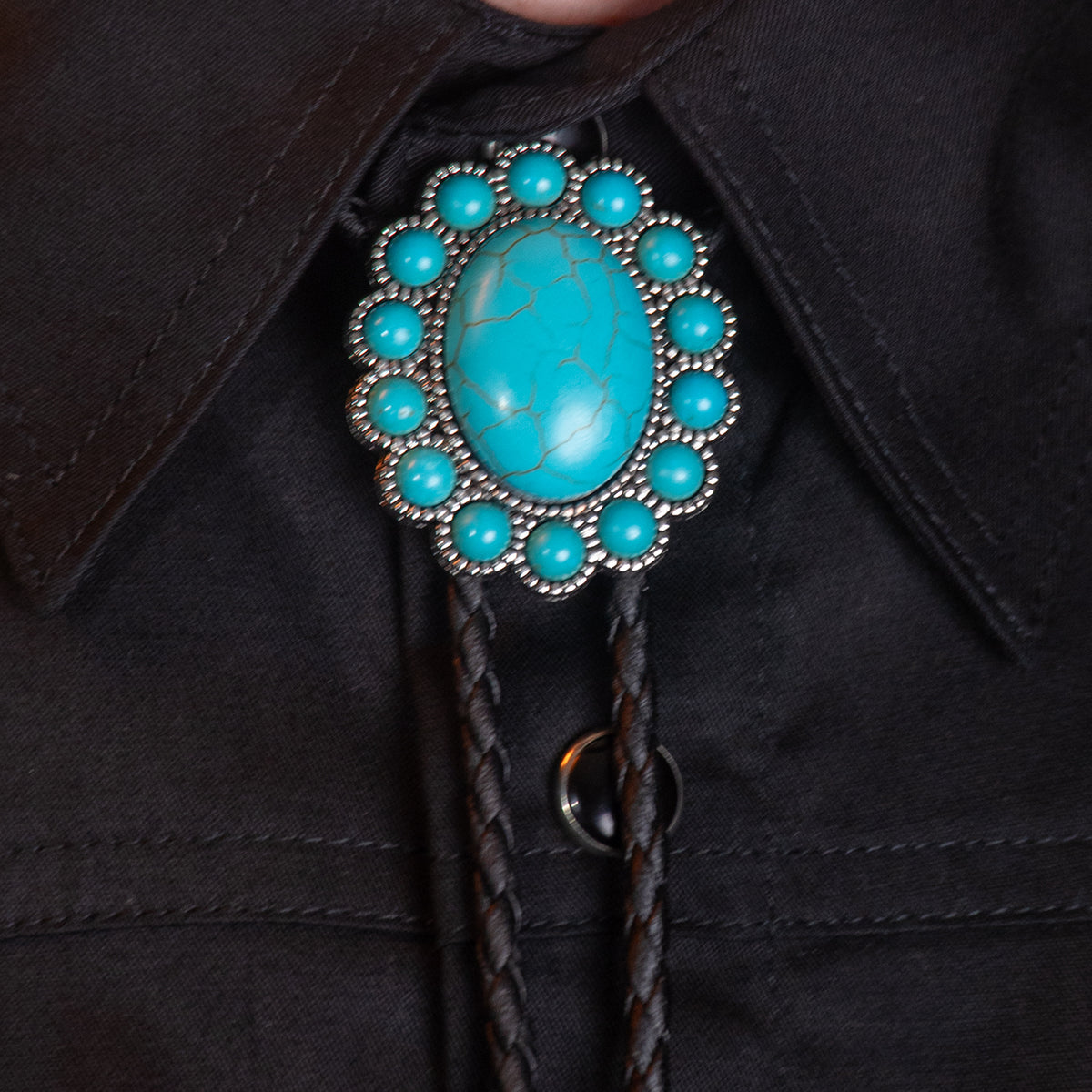 Emu Eggs Turquoise Bolo Tie - Bolo-65