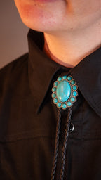 Emu Eggs Turquoise Bolo Tie - Bolo-65