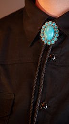 Emu Eggs Turquoise Bolo Tie - Bolo-65