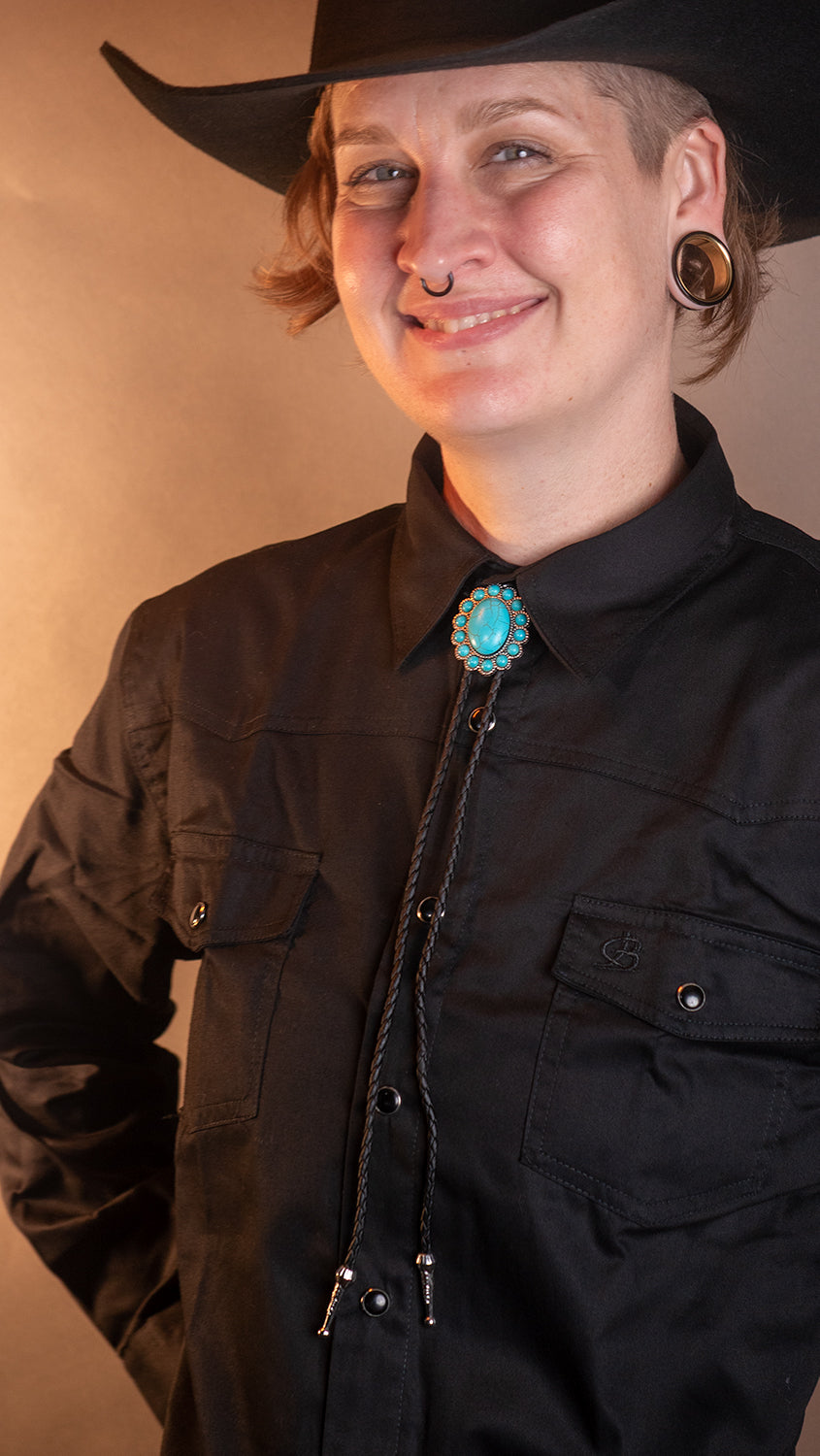 Emu Eggs Turquoise Bolo Tie - Bolo-65