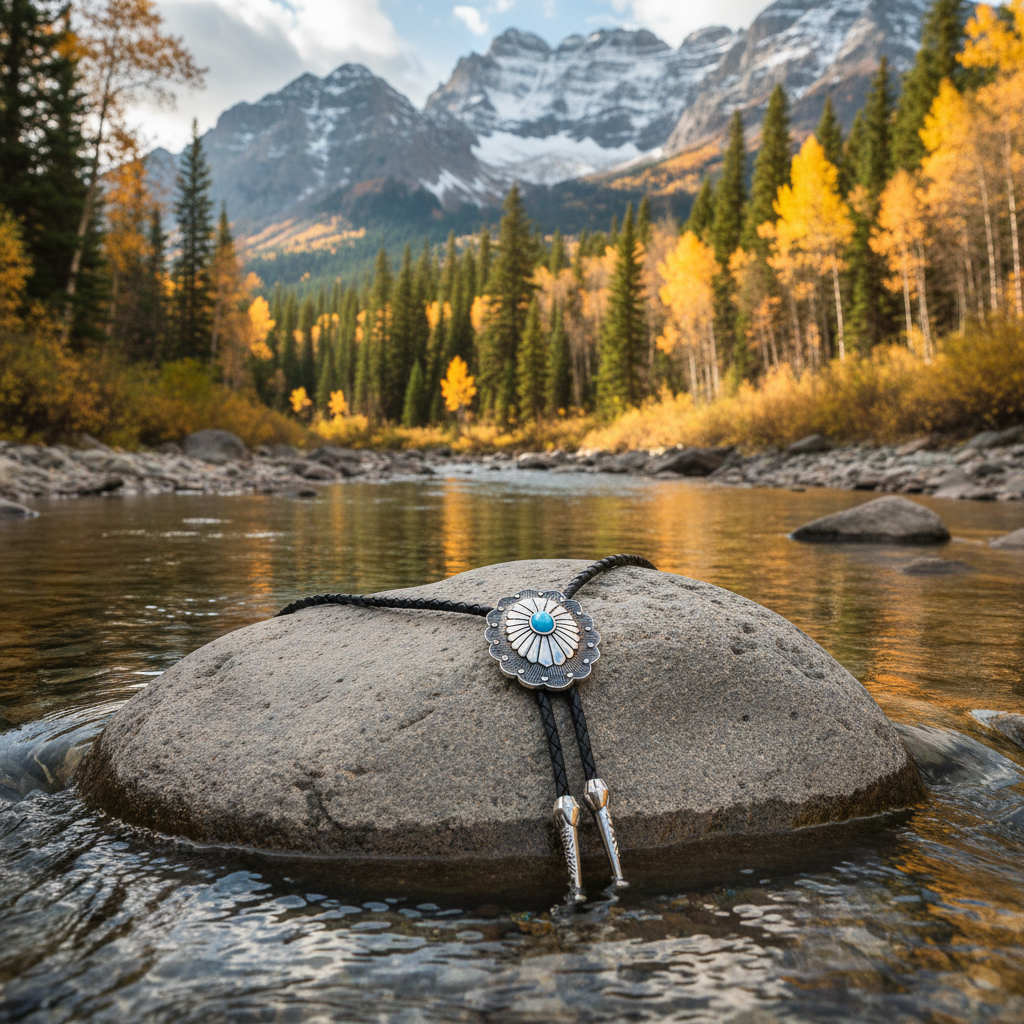 Western Concho Turquoise Bolo Tie - Bolo-016