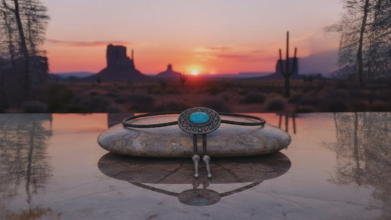 Desert Winds Turquoise Bolo Tie - Bolo-014